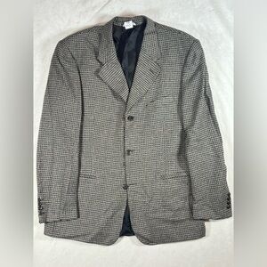Bachrach 46R Wool & Silk Blend Black and Gray Patterned Blazer Sport Coat